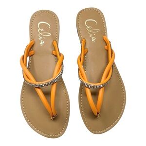 Celia Women's Orange Sandals SZ 7